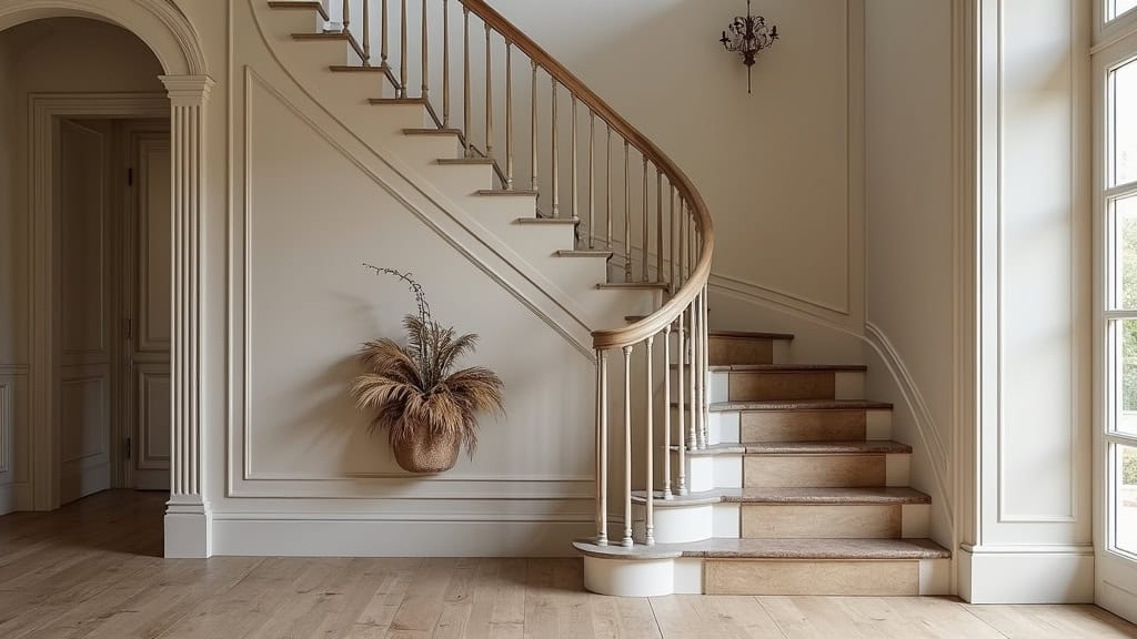 Monte-escalier tournant personnalisé installé sur un escalier en colimaçon dans une maison du XVIIIe siècle à Saint-Martin-d