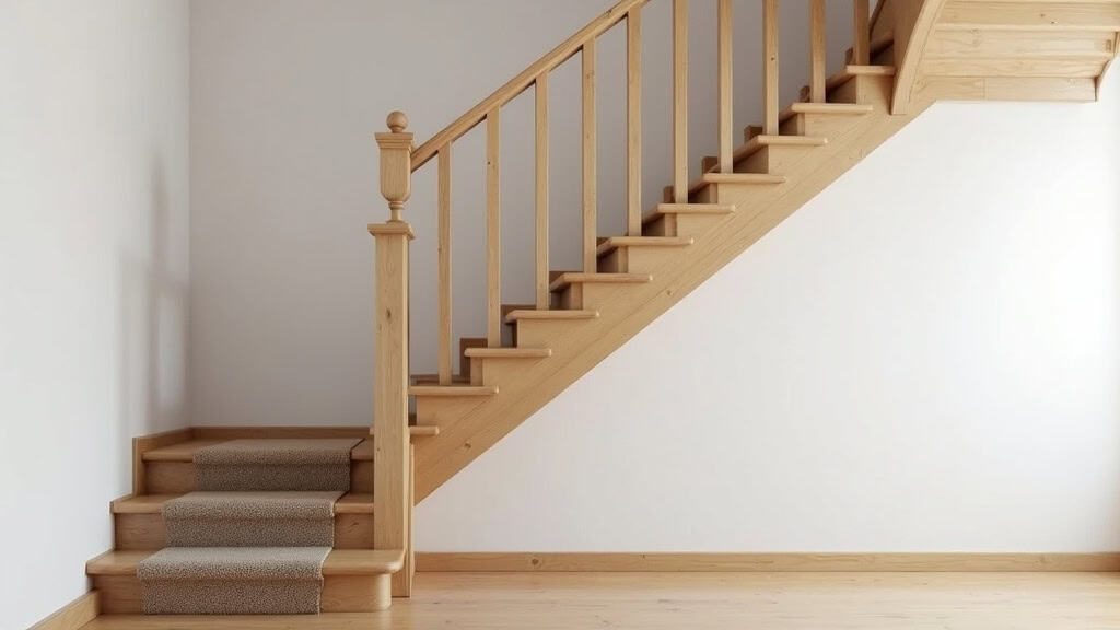 Monte-escalier tournant installé sur un escalier en colimaçon en bois dans une maison traditionnelle de Saint-Paul-de-Varces, avec des murs blancs et un tapis au pied des marches