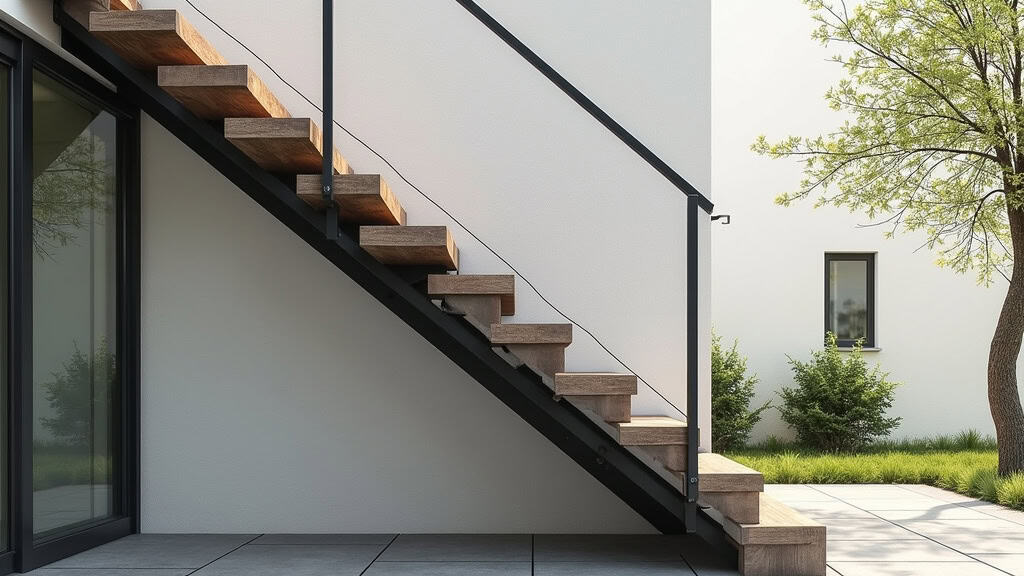 Monte-escalier extérieur installé sur le perron d