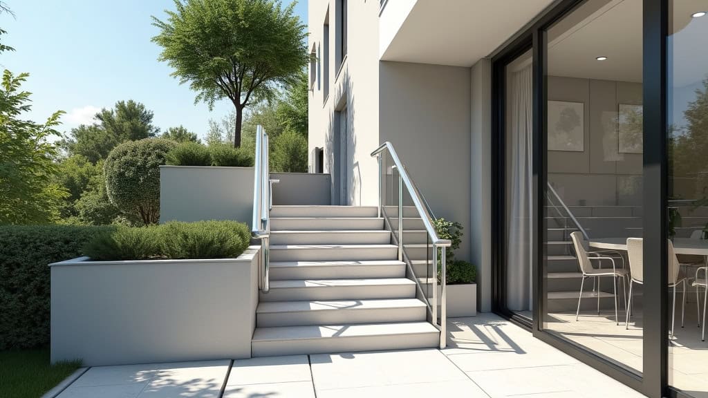 Monte-escalier extérieur installé à l