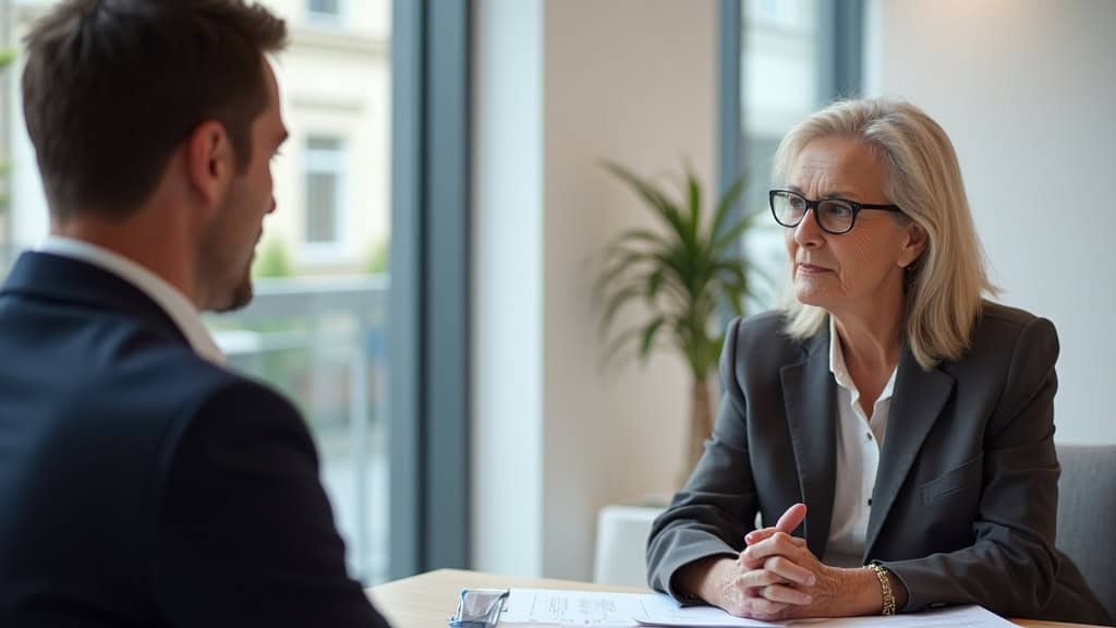 Personne âgée discutant avec un conseiller de la mairie de Saint-Pierre-d