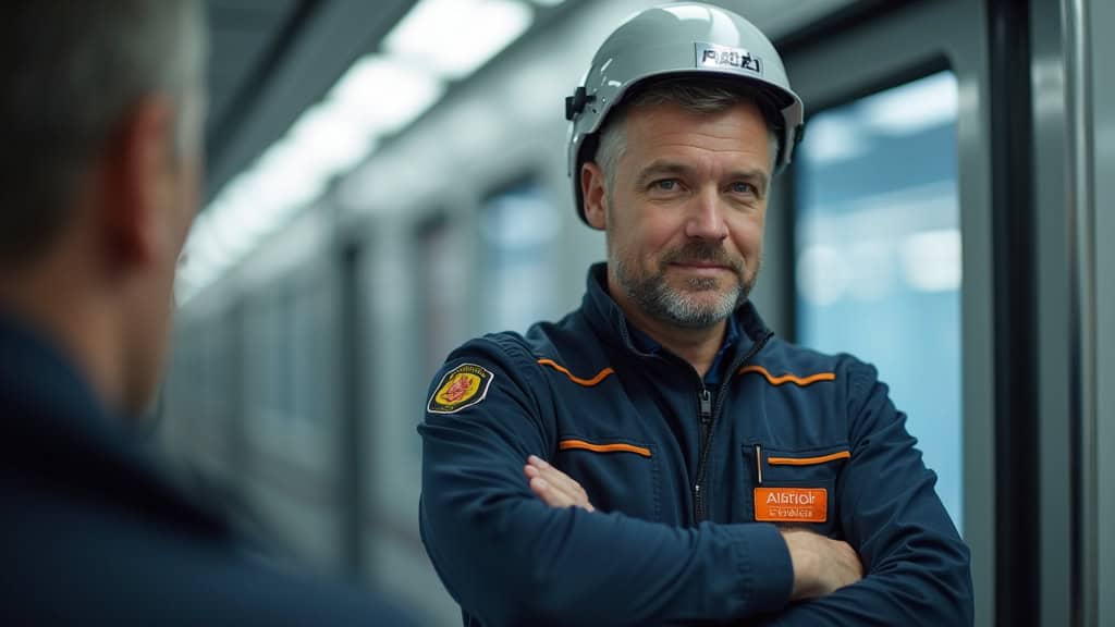 Technicien en train d