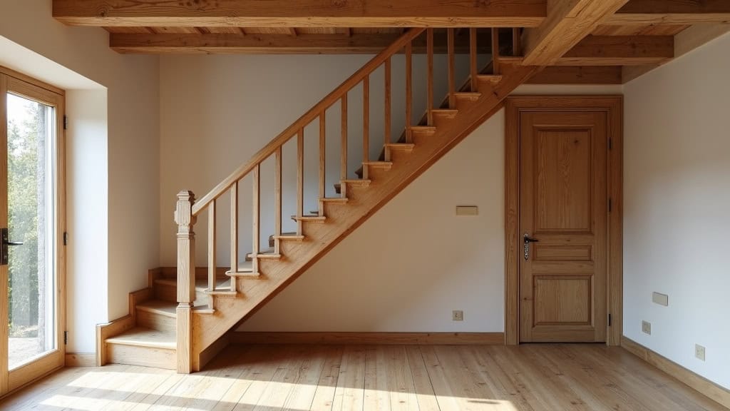 Monte-escalier droit installé sur un escalier en bois dans une maison ancienne de Saint-Riquier