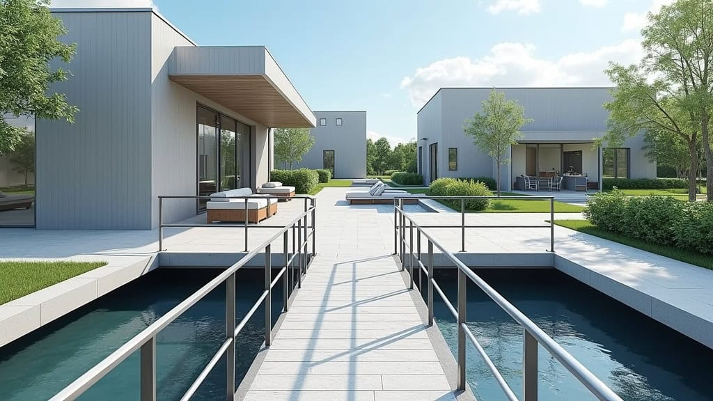 Plateforme élévatrice extérieure pour accéder à une entrée en pente à Saint-Riquier