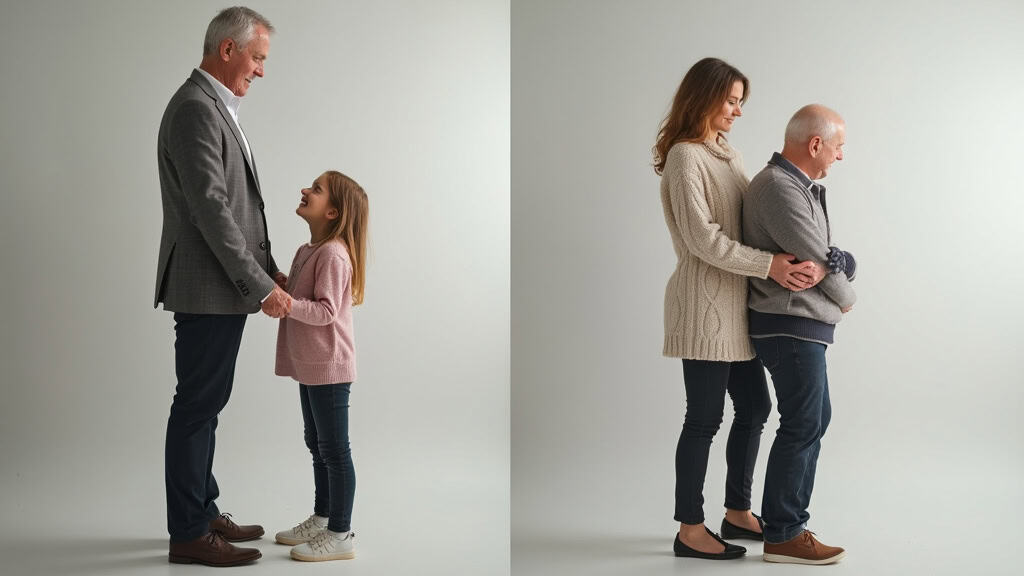 Comparaison avant-après : personne âgée montant l