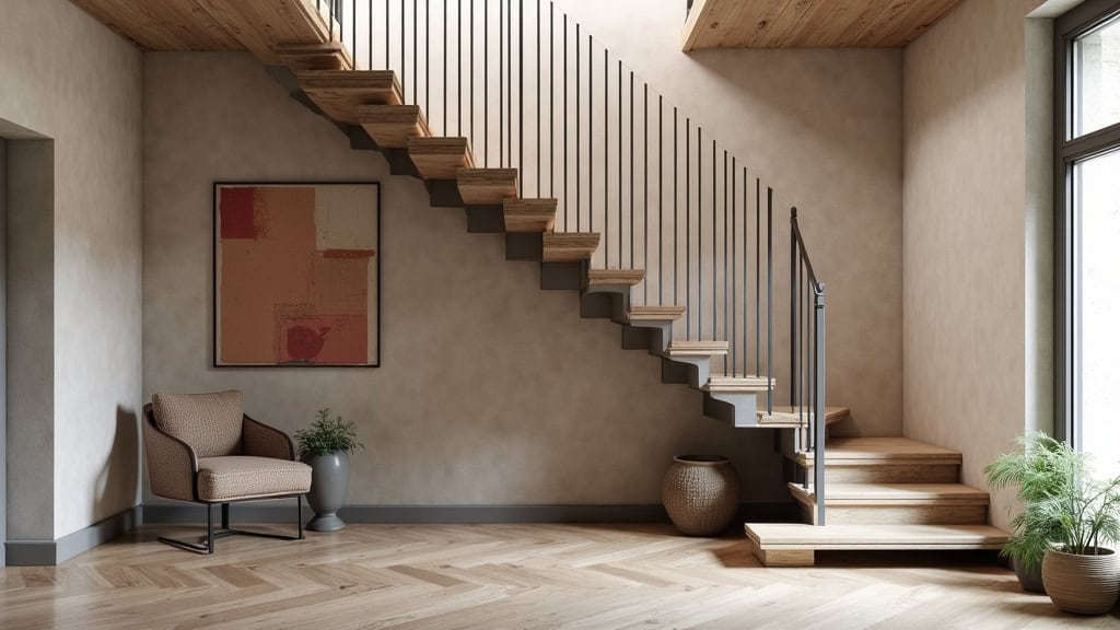 Monte-escalier courbe sur mesure adapté à un escalier en L avec palier, installé dans un logement ancien de Saint-Sorlin-en-Bugey