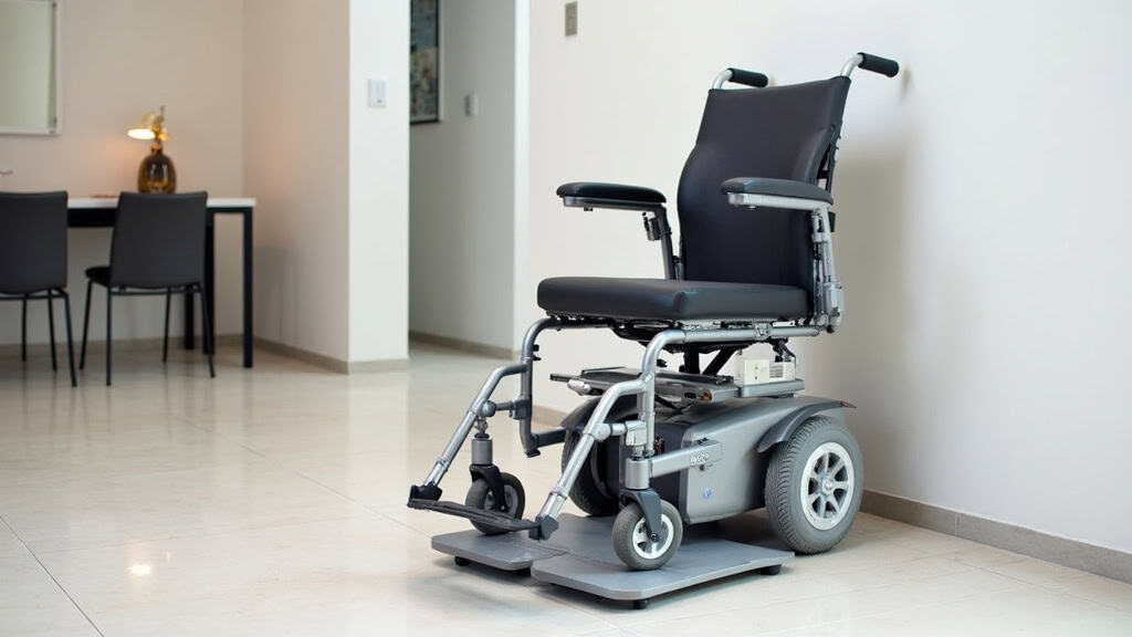 Plateforme verticale pour fauteuil roulant installée près d