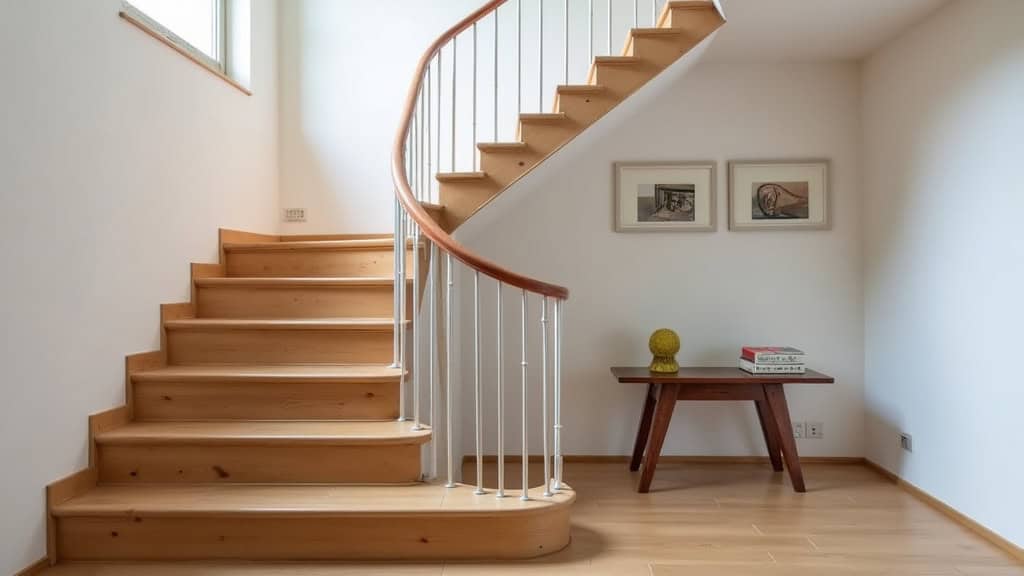 Monte-escalier courbe personnalisé sur un escalier en colimaçon d