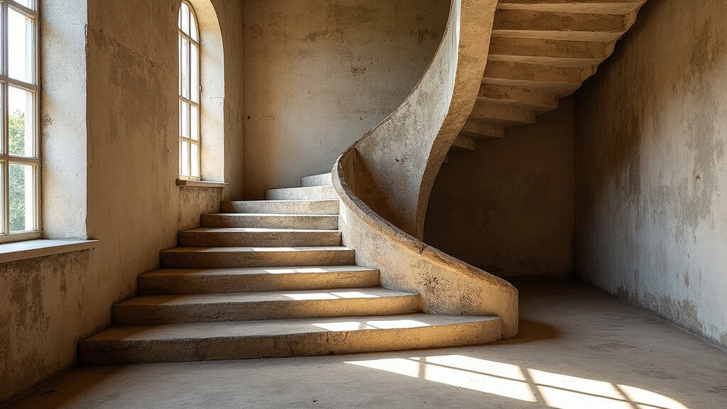 Monte-escalier tournant avec virage installé dans une ancienne demeure de Saint-Vincent-Bragny, intégré discrètement aux escaliers