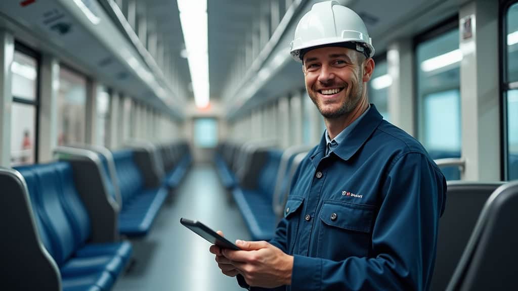 Technicien en train d