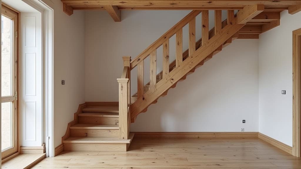 Monte-escalier droit installé sur un escalier en bois dans une maison traditionnelle à Scaër