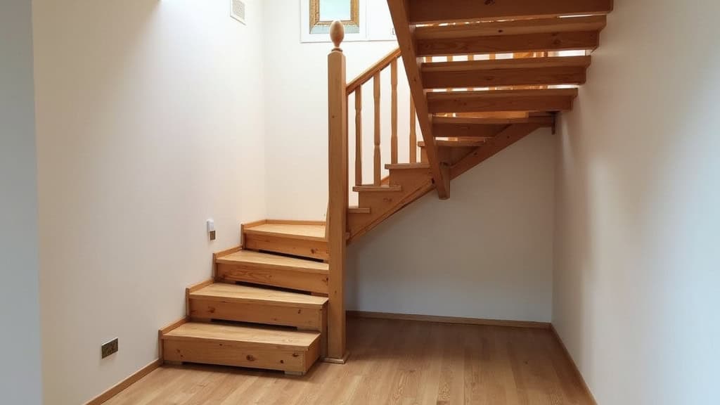 Monte-escalier droit installé sur un escalier en bois dans une maison traditionnelle de Servoz