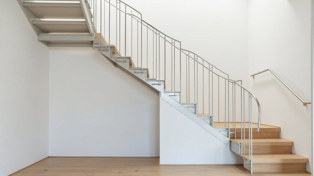 Monte-escalier droit installé sur un escalier rectiligne dans une maison à Seysses, avec siège en métal et rail blanc