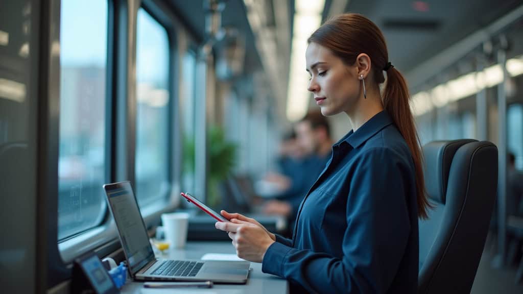 Technicien en train d