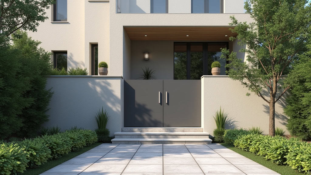 Monte-escalier extérieur installé à l’entrée d’une maison à Simandres pour accéder à un portail surélevé