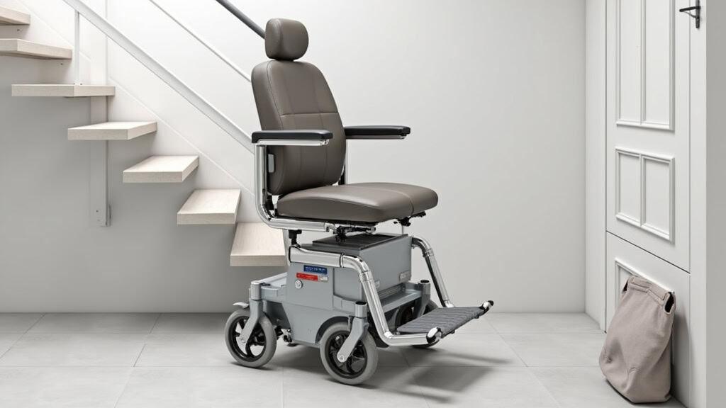 Monte-plateforme pour fauteuil roulant en train de monter un escalier à Simandres