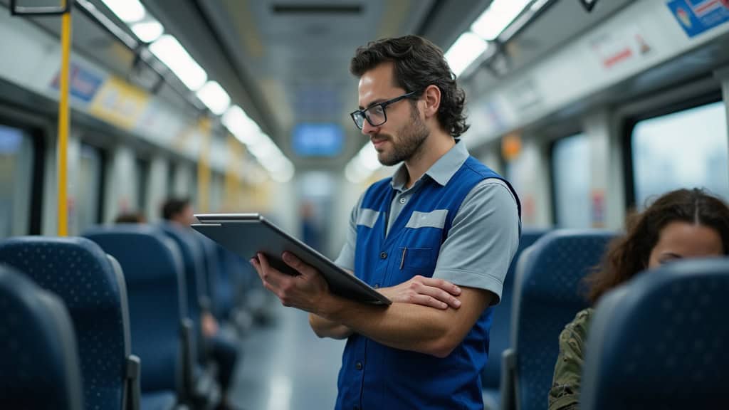 Technicien en train d