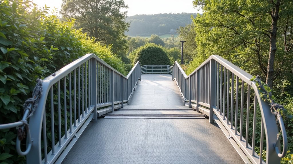 Monte-escalier plateforme avec fauteuil roulant en sécurité sur une rampe de marche à Thiel-sur-Acolin