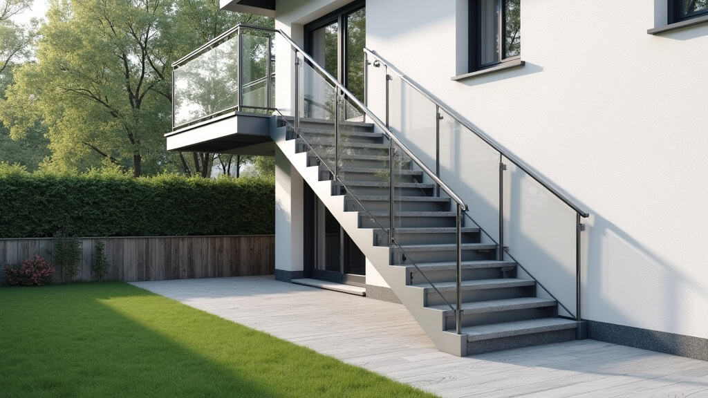 Monte-escalier extérieur en aluminium installé sur les marches d