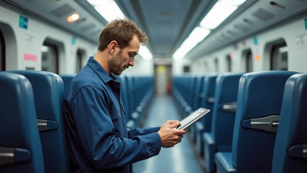 Technicien en train d