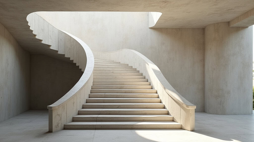 Monte-escalier tournant en cours d