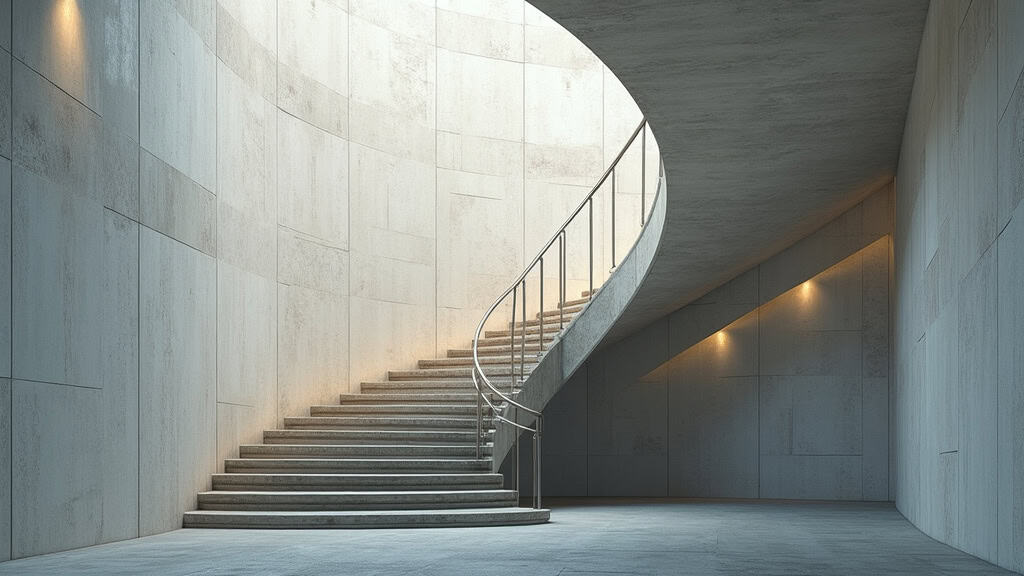 Monte-escalier tournant en cours d