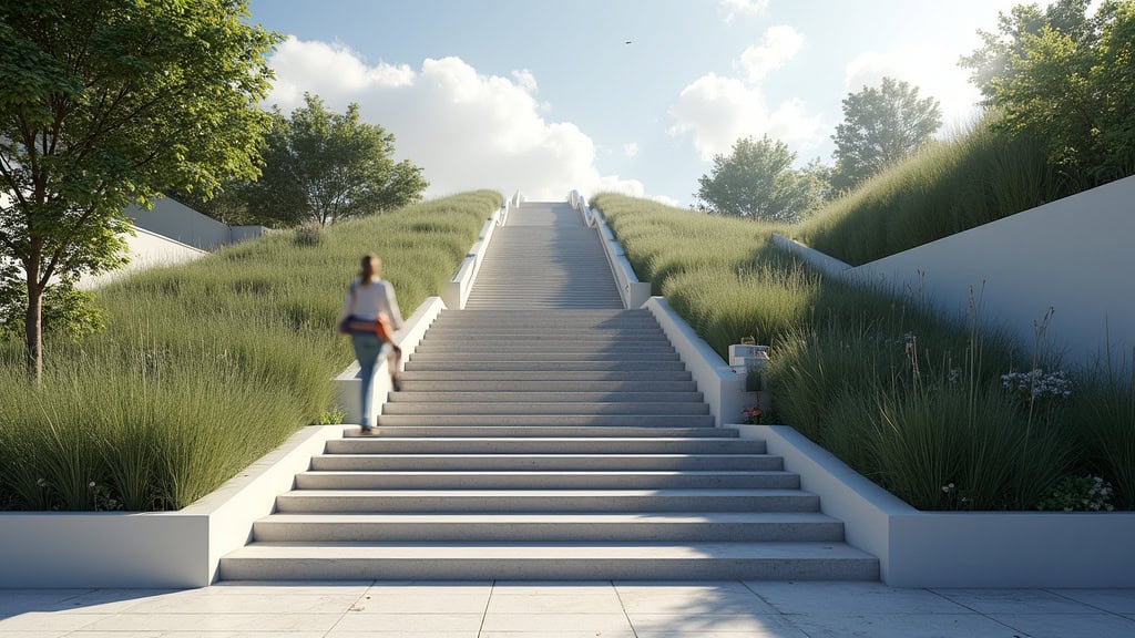 Monte-escalier tournant en cours d