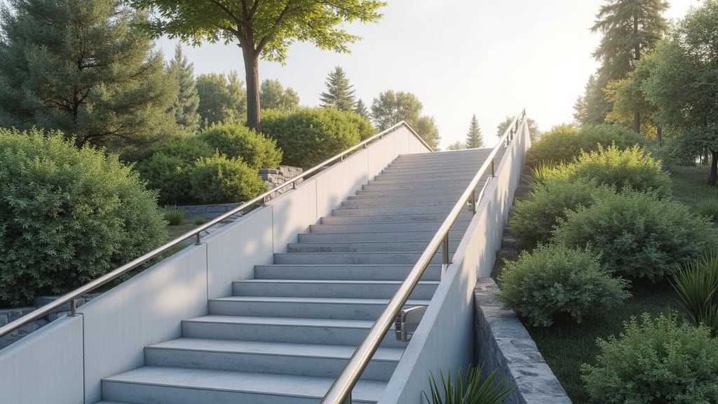 Monte-escalier tournant en cours d
