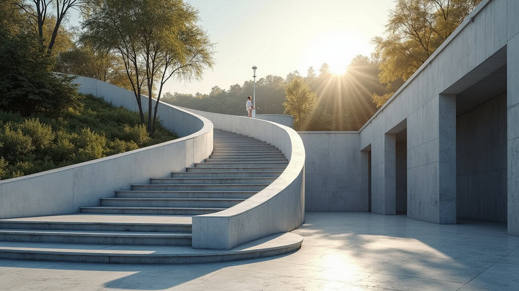 Monte-escalier tournant en cours d