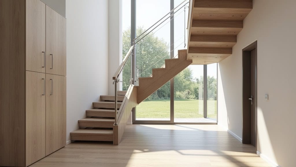 Monte-escalier tournant installé dans un escalier avec virage à Eslettes