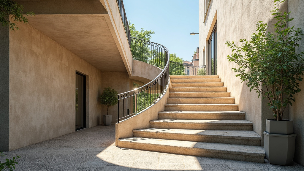 Monte-escalier tournant installé dans un escalier en colimaçon à La Roche-Jaudy