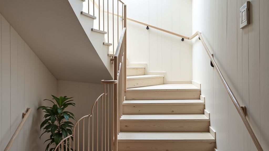Monte-escalier tournant installé dans un escalier en colimaçon à Le Port-Marly
