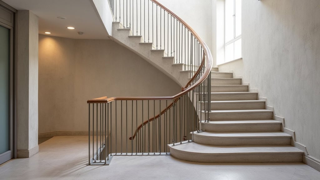 Monte-escalier tournant installé dans un escalier en colimaçon à Remilly Les Marais