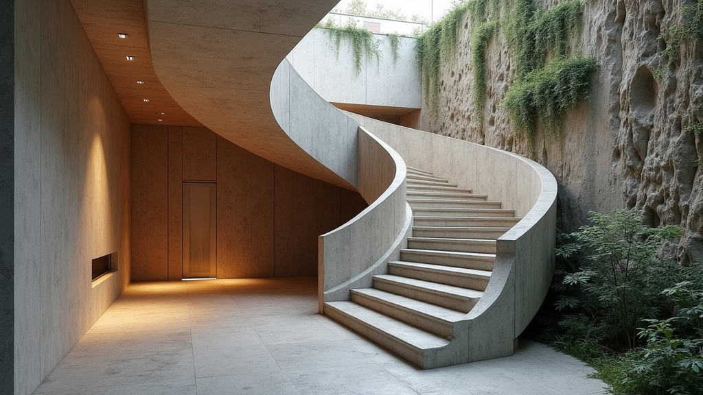 Monte-escalier tournant installé dans un escalier en virage à Sourcieux-les-Mines