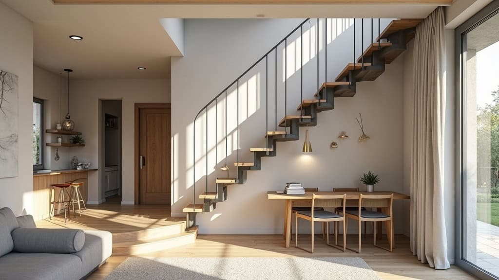 Monte-escalier tournant installé dans une habitation à Chaulnes