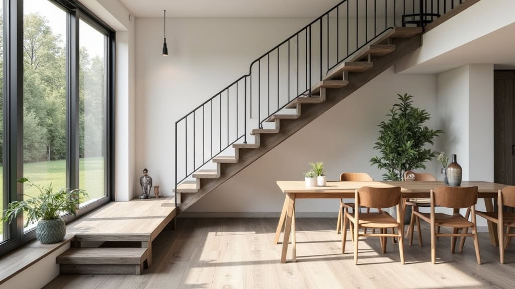 Monte-escalier tournant installé dans une habitation à Faumont