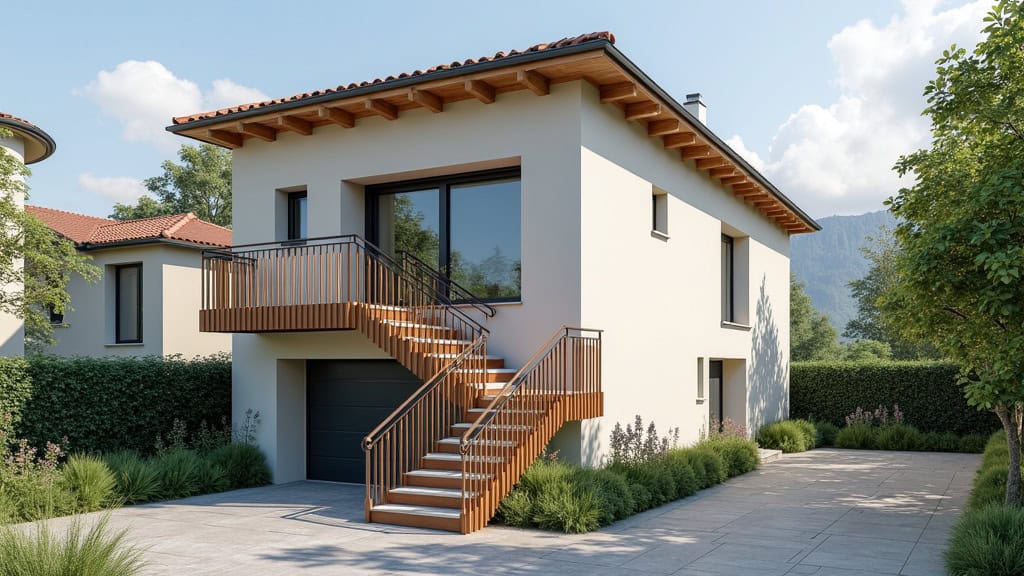 Monte-escalier tournant installé dans une habitation à Saint-Laurent-de-la-Prée