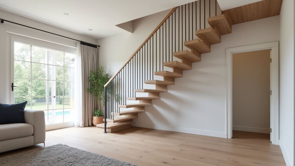 Monte-escalier tournant installé dans une maison à Bannalec avec escalier en colimaçon