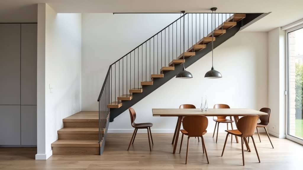 Monte-escalier tournant installé dans une maison à Buironfosse