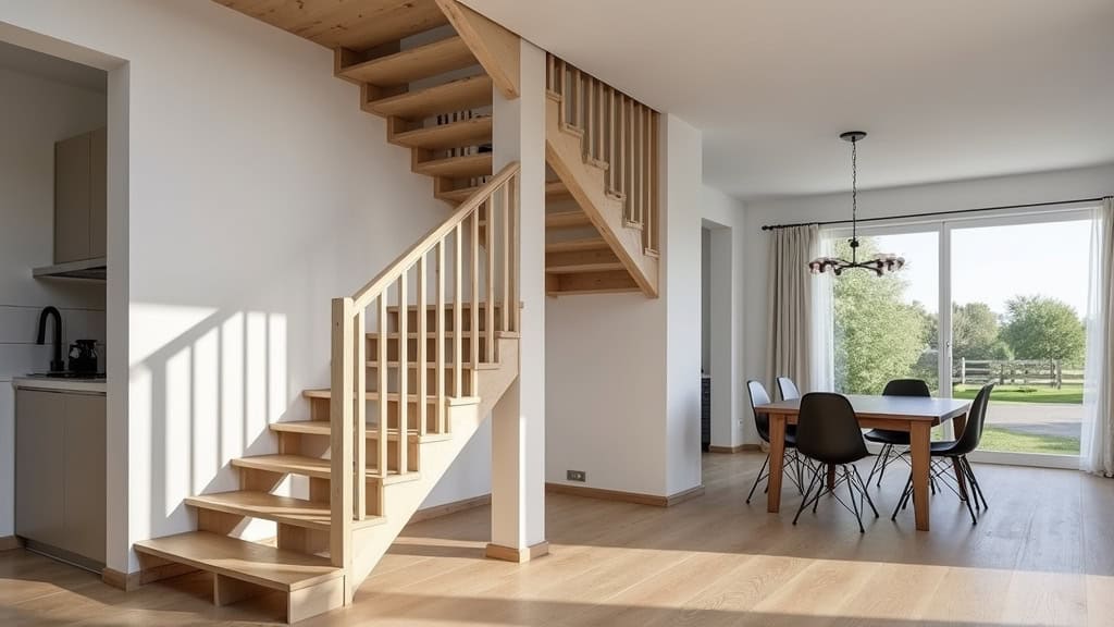 Monte-escalier tournant installé dans une maison à Chamagnieu, adapté à un escalier en colimaçon
