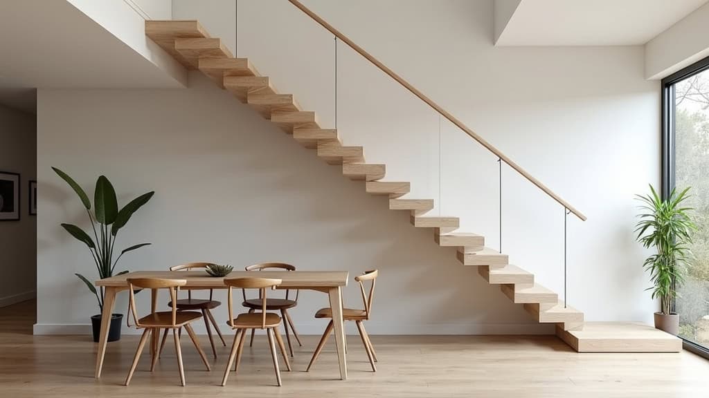 Monte-escalier tournant installé dans une maison à Charavines