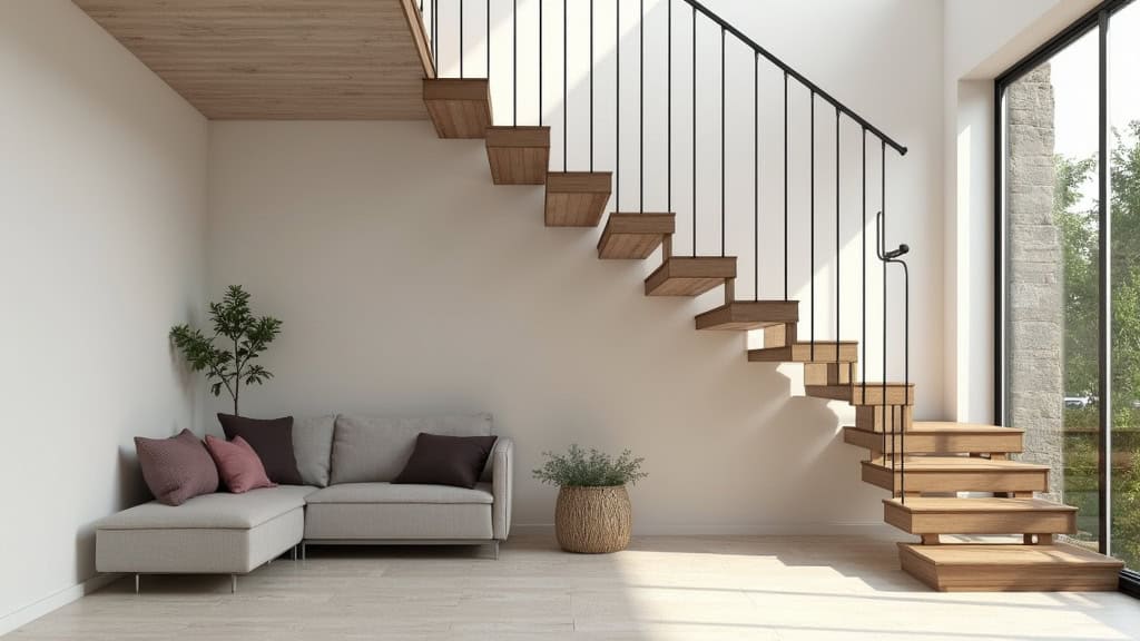 Monte-escalier tournant installé dans une maison à Persan