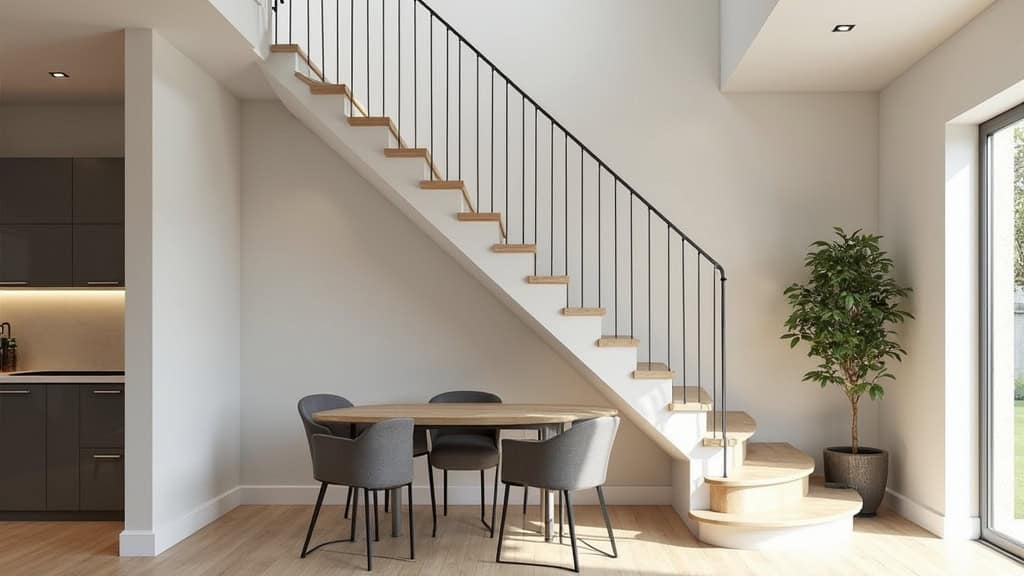 Monte escalier tournant installé dans une maison à Pleyber-Christ