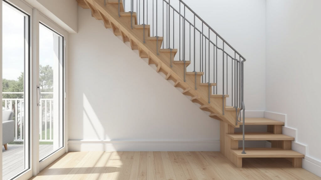 Monte escalier tournant installé dans une maison à Raismes avec rail sur mesure