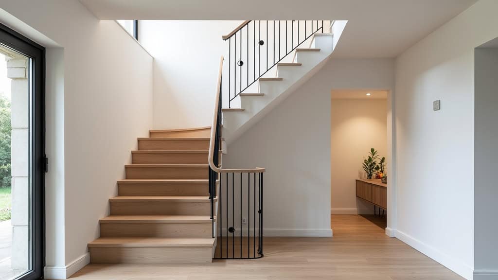 Monte-escalier tournant installé dans une maison à Saint-Dolay