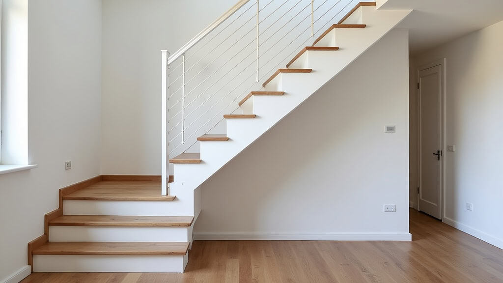 Monte-escalier tournant installé dans une maison à Saussan avec rail sur mesure