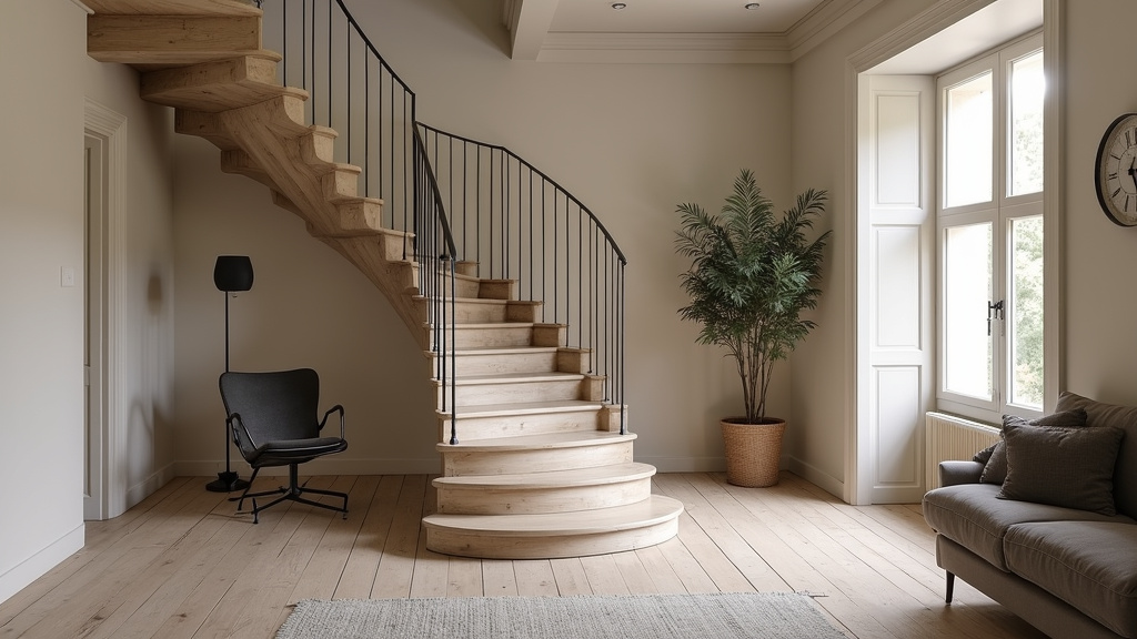Monte-escalier tournant installé dans une maison ancienne à Hoffen