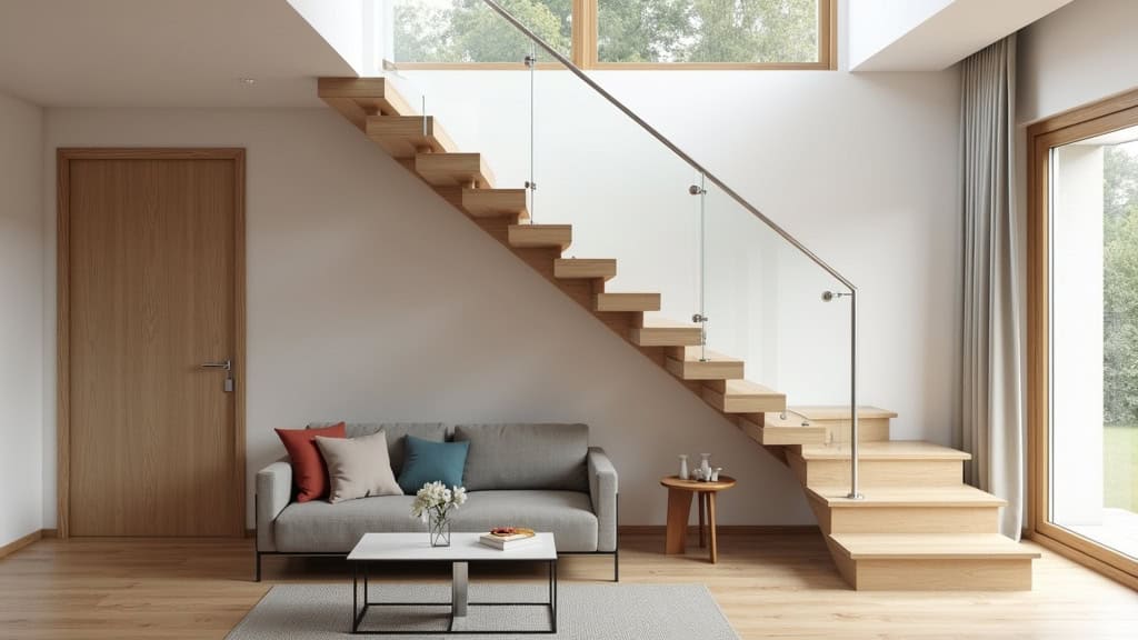 Monte-escalier tournant installé dans une maison d