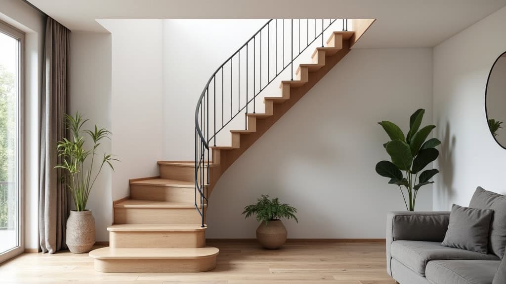 Monte-escalier tournant installé dans une maison de Gœrsdorf