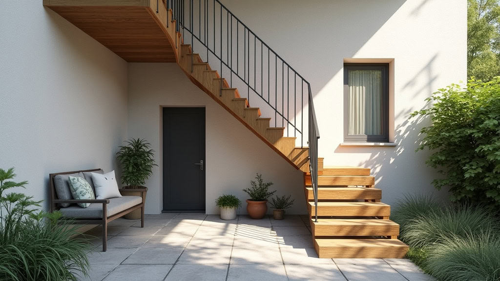 Monte-escalier tournant installé sur un escalier avec virage à Saint-Ouen-du-Tilleul